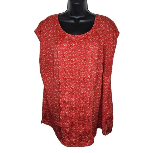 Liz Claiborne paisley pintuck chiffon cami top size 2x - Picture 1 of 6